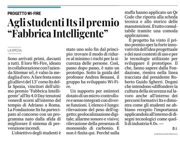 WiFire Vincitore categoria “Fabbrica Intelligente” 2024
